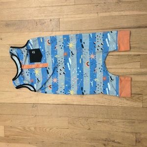 Rags to Raches sleeveless unicorns and weather romper 2T